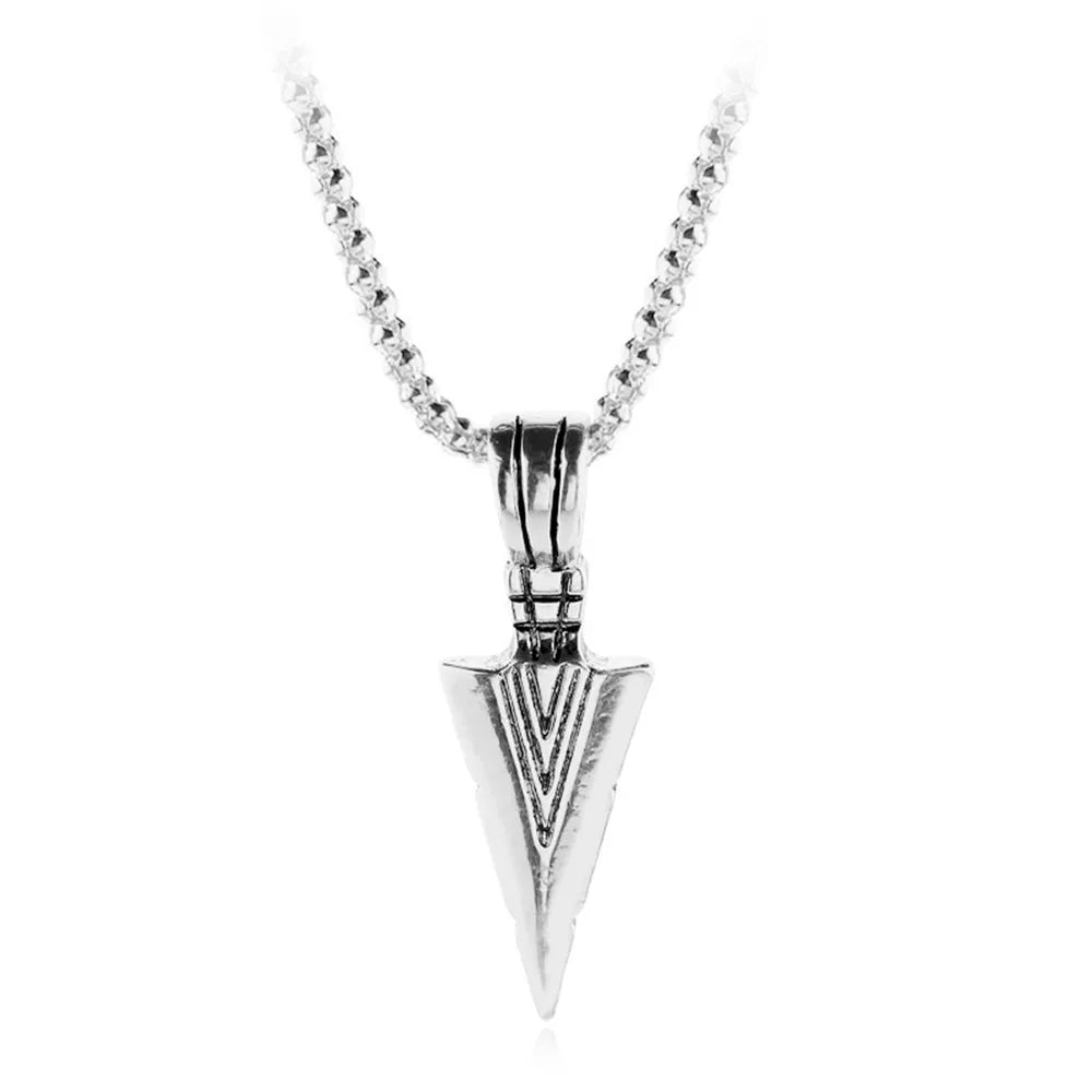 Men's Design Matte Black Long Necklace with Arrow Pendant Jewelry Chain Punk Rock Christmas Halloween Neck Chain For Men Women