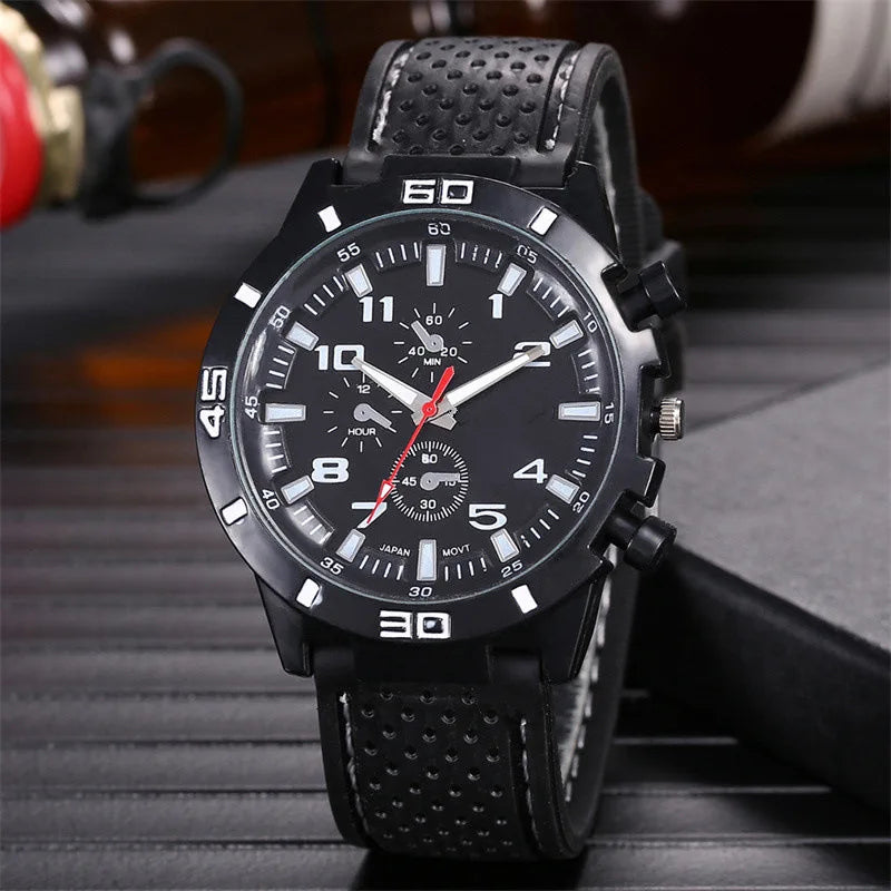 Brand Date Quartz Men Watches Luxury Male Clock Chronograph Silica Gel Sport Mens WristWatch Hodinky Relogio Masculino Wholesale