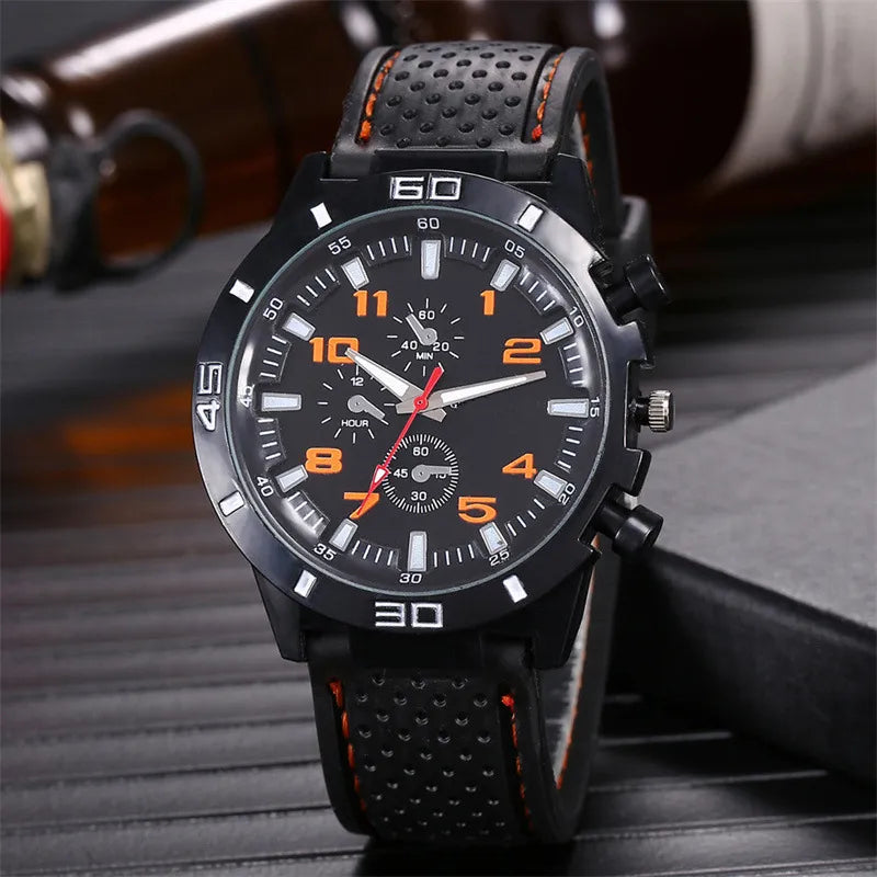 Brand Date Quartz Men Watches Luxury Male Clock Chronograph Silica Gel Sport Mens WristWatch Hodinky Relogio Masculino Wholesale