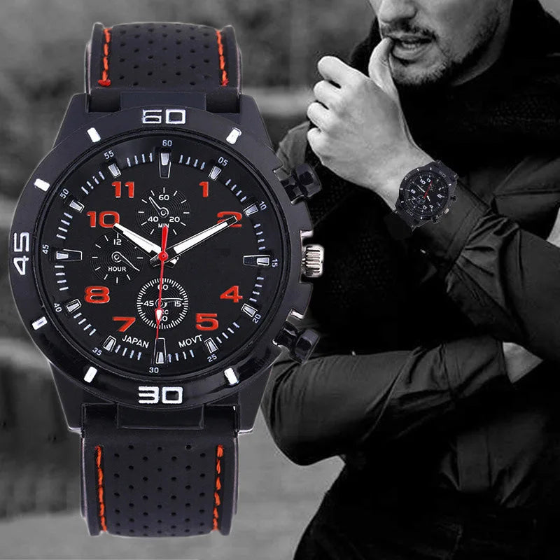 Brand Date Quartz Men Watches Luxury Male Clock Chronograph Silica Gel Sport Mens WristWatch Hodinky Relogio Masculino Wholesale