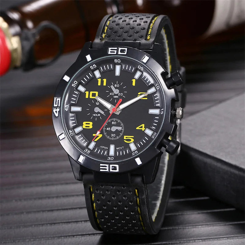 Brand Date Quartz Men Watches Luxury Male Clock Chronograph Silica Gel Sport Mens WristWatch Hodinky Relogio Masculino Wholesale